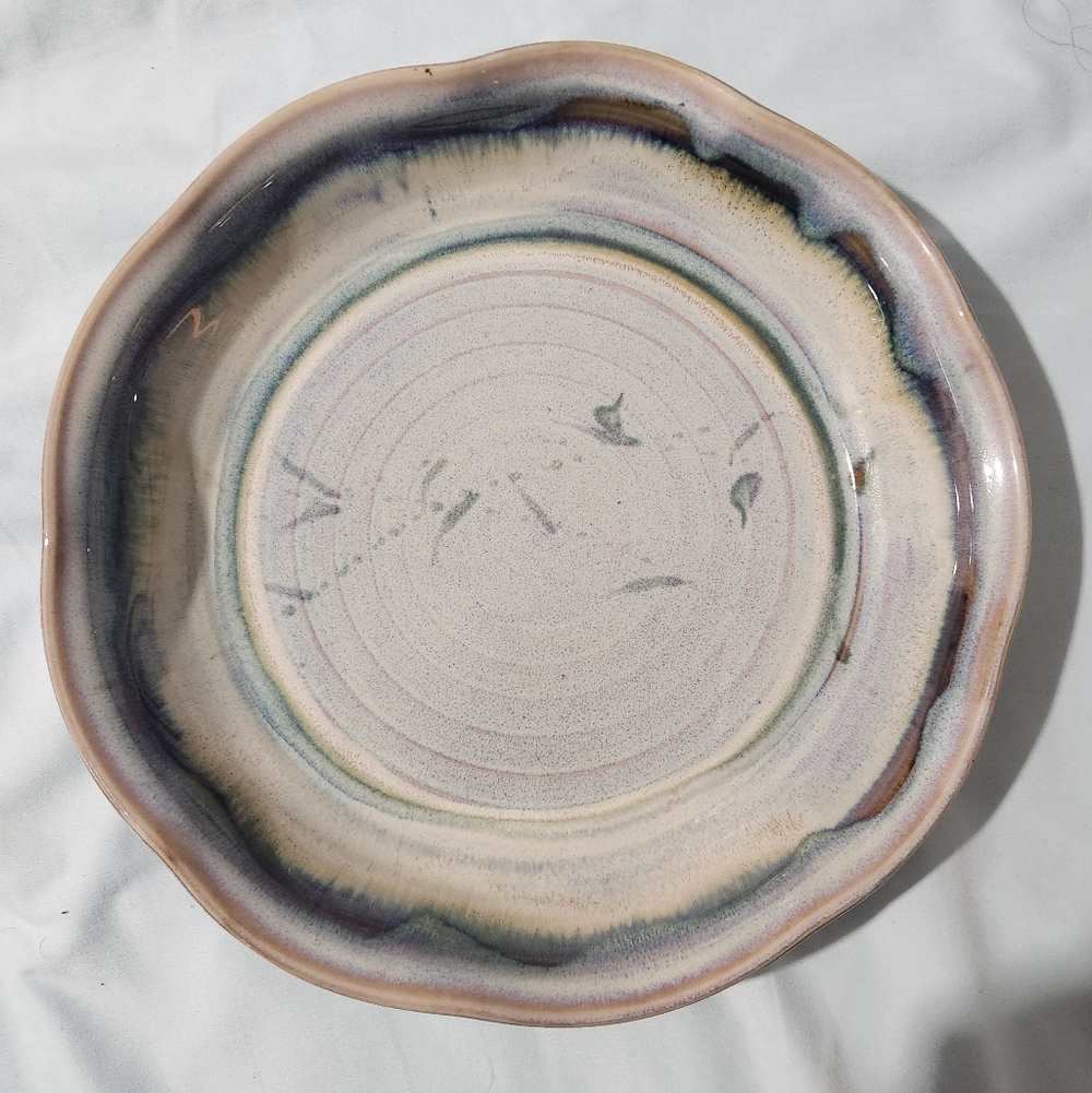Artisan Ceramic Plate with Earthy Tones